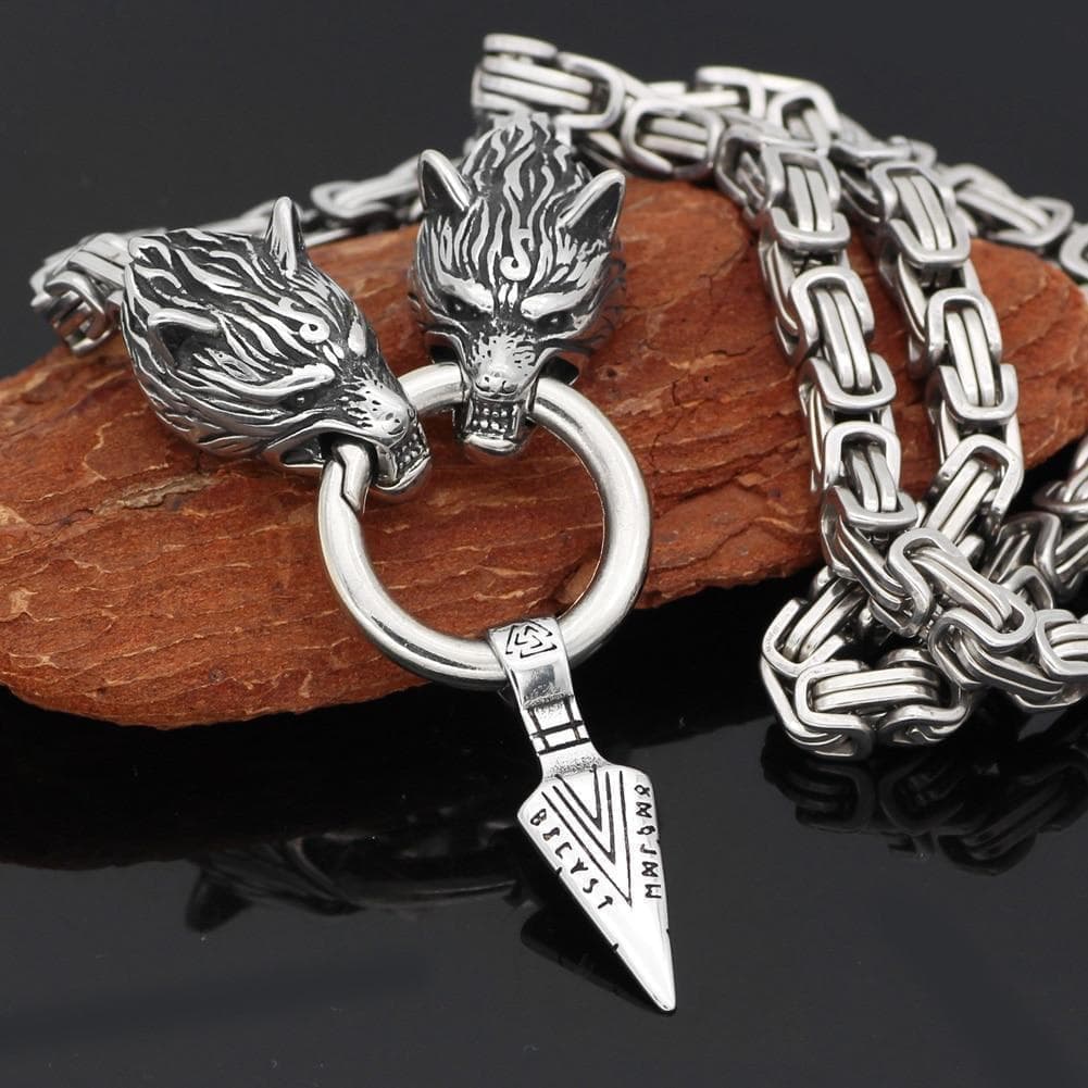 Viking Odin Wolves Spear King's Chain | Pendants & Necklaces | Wiccan Center
