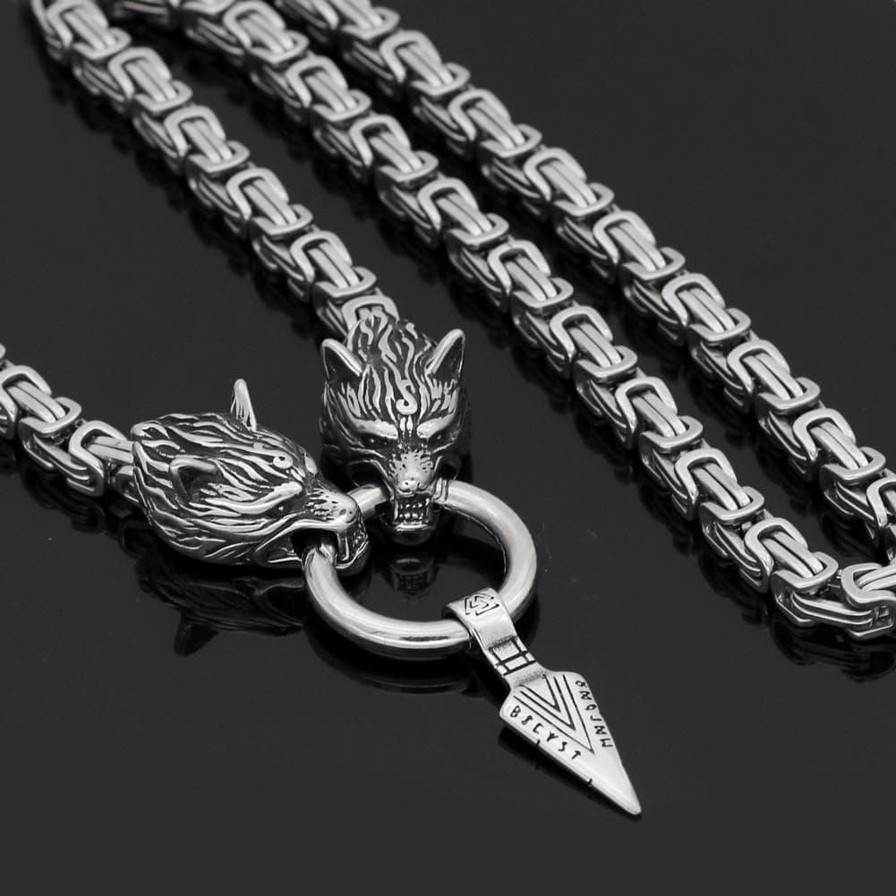Viking Odin Wolves Spear King's Chain | Pendants & Necklaces | Wiccan Center