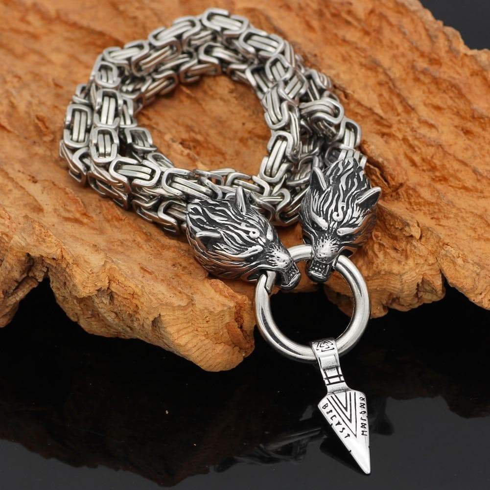 Viking Odin Wolves Spear King's Chain | Pendants & Necklaces | Wiccan Center