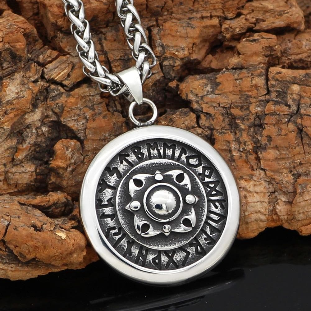 Viking Shield Rune and Compass Talisman Pendant & Necklace | Pendants & Necklaces | Wiccan Center