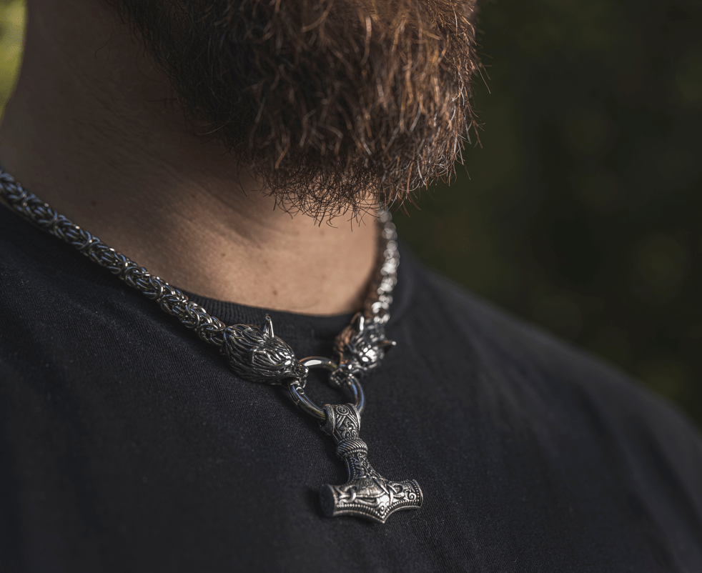 Vikings Mjolnir Stainless Steel King Chain Necklace | Pendants & Necklaces | Wiccan Center