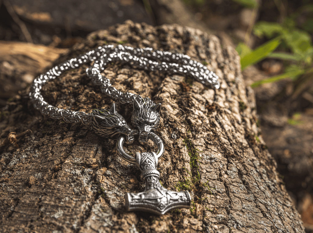 Vikings Mjolnir Stainless Steel King Chain Necklace | Pendants & Necklaces | Wiccan Center