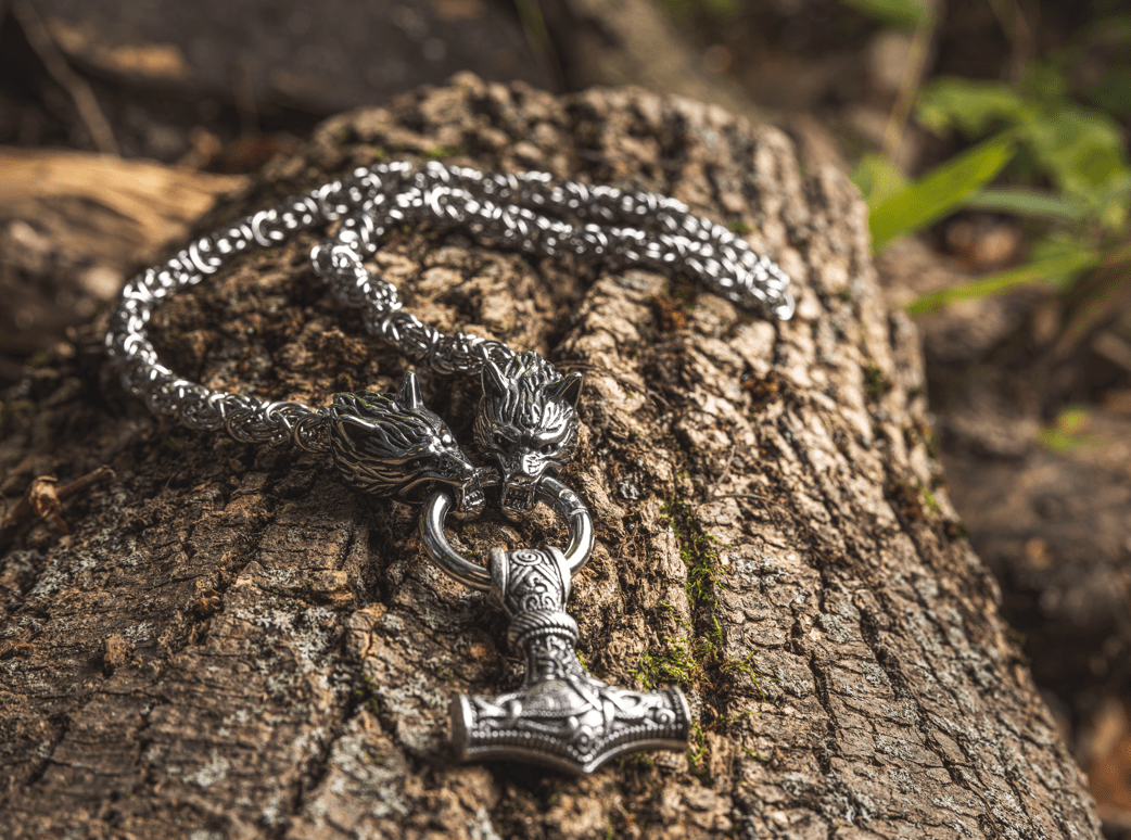 Vikings Mjolnir Stainless Steel King Chain Necklace | Pendants & Necklaces | Wiccan Center