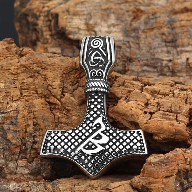 Vikings Mjolnir with Runic Alphabet & Viking Symbols Pendant & Necklace | Pendants & Necklaces | Wiccan Center