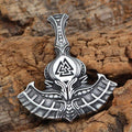 Vikings Mjolnir with Valknut Stainless Steel Pendant & Necklace | Pendants & Necklaces | Wiccan Center