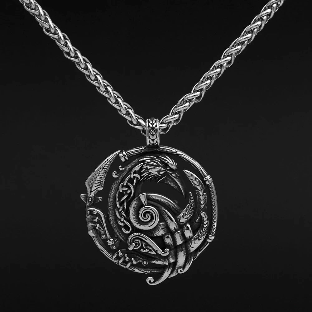 Vikings Odin's Raven Stainless Steel Necklace | Pendants & Necklaces | Wiccan Center