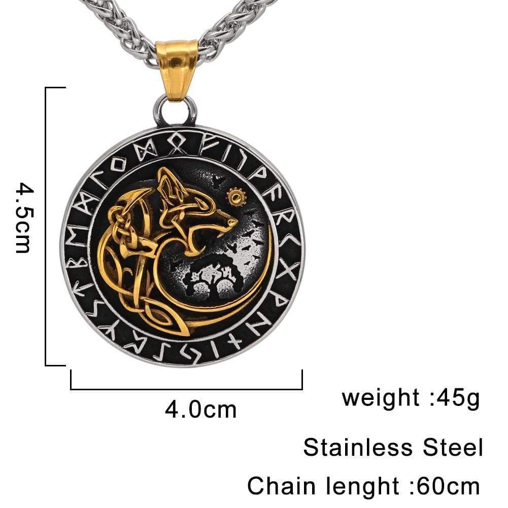 Vikings Fenrir Wolf Runic Necklace | Pendants & Necklaces | Wiccan Center