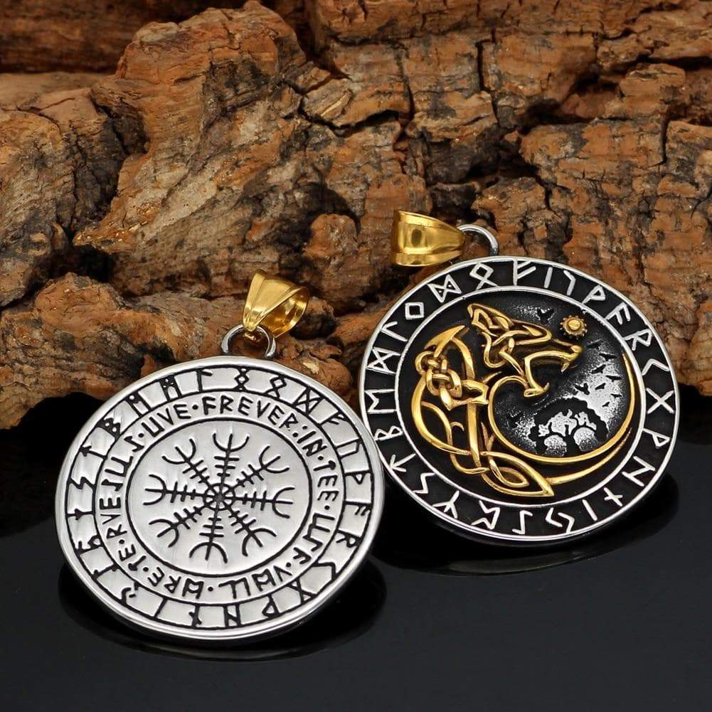 Vikings Fenrir Wolf Runic Necklace | Pendants & Necklaces | Wiccan Center