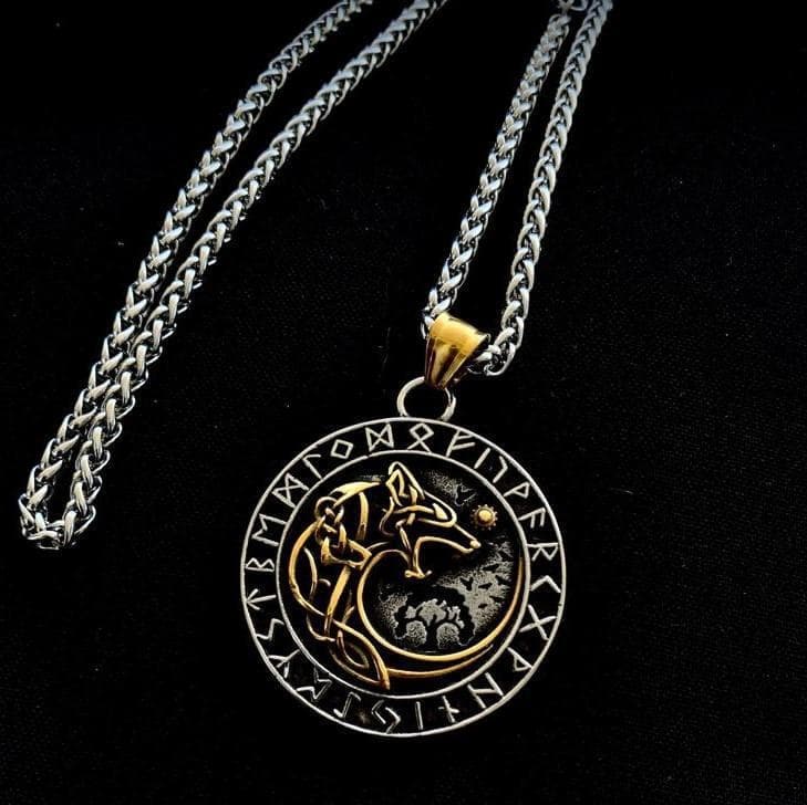 Vikings Fenrir Wolf Runic Necklace | Pendants & Necklaces | Wiccan Center