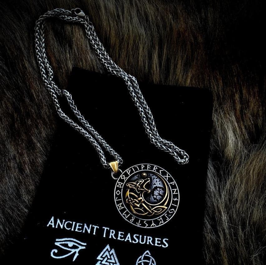 Vikings Fenrir Wolf Runic Necklace | Pendants & Necklaces | Wiccan Center