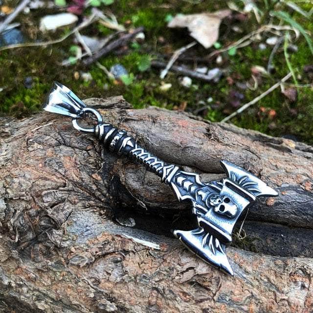 Vikings Skull Axe Stainless Steel Necklace | Pendants & Necklaces | Wiccan Center