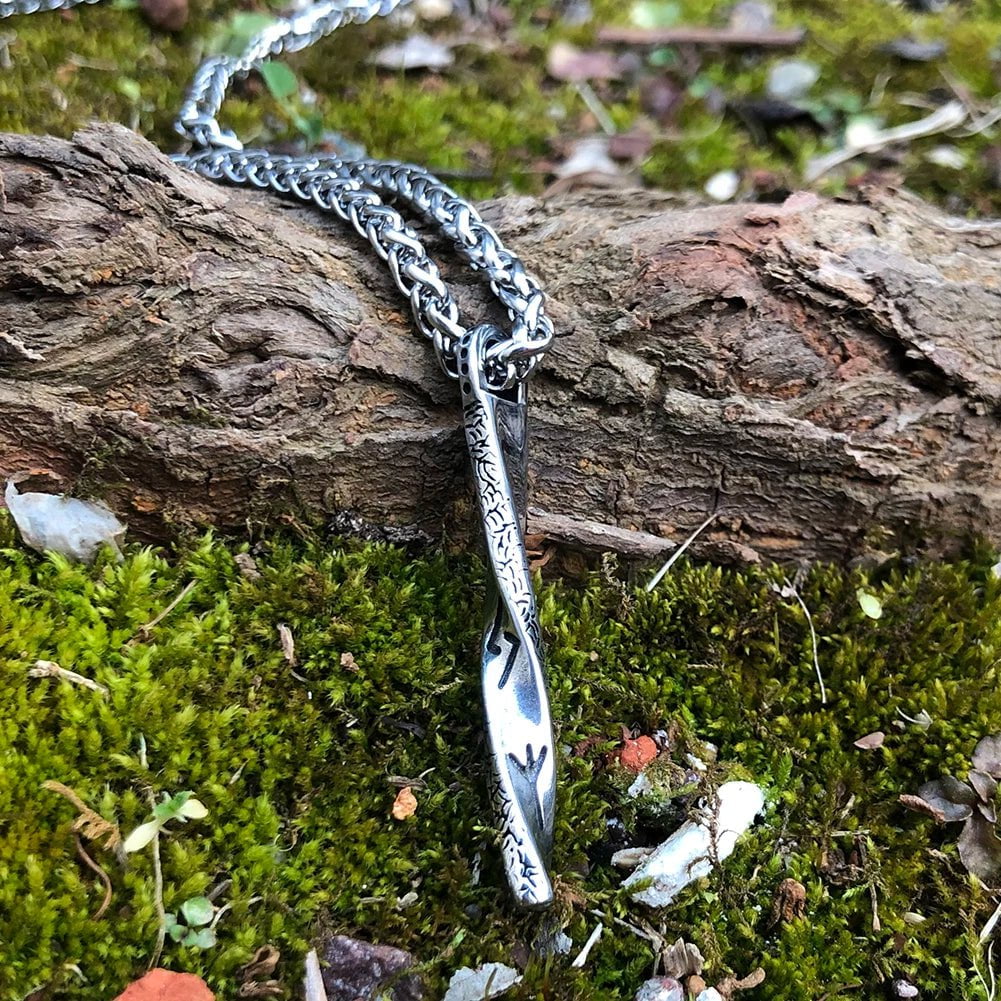 Vikings Twisted Rune Stainless Steel Pendant Necklace | Pendants & Necklaces | Wiccan Center