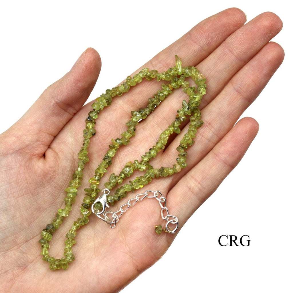 Peridot Inspired Strand Chip Choker Necklace (16 Inches) (4 Pieces)