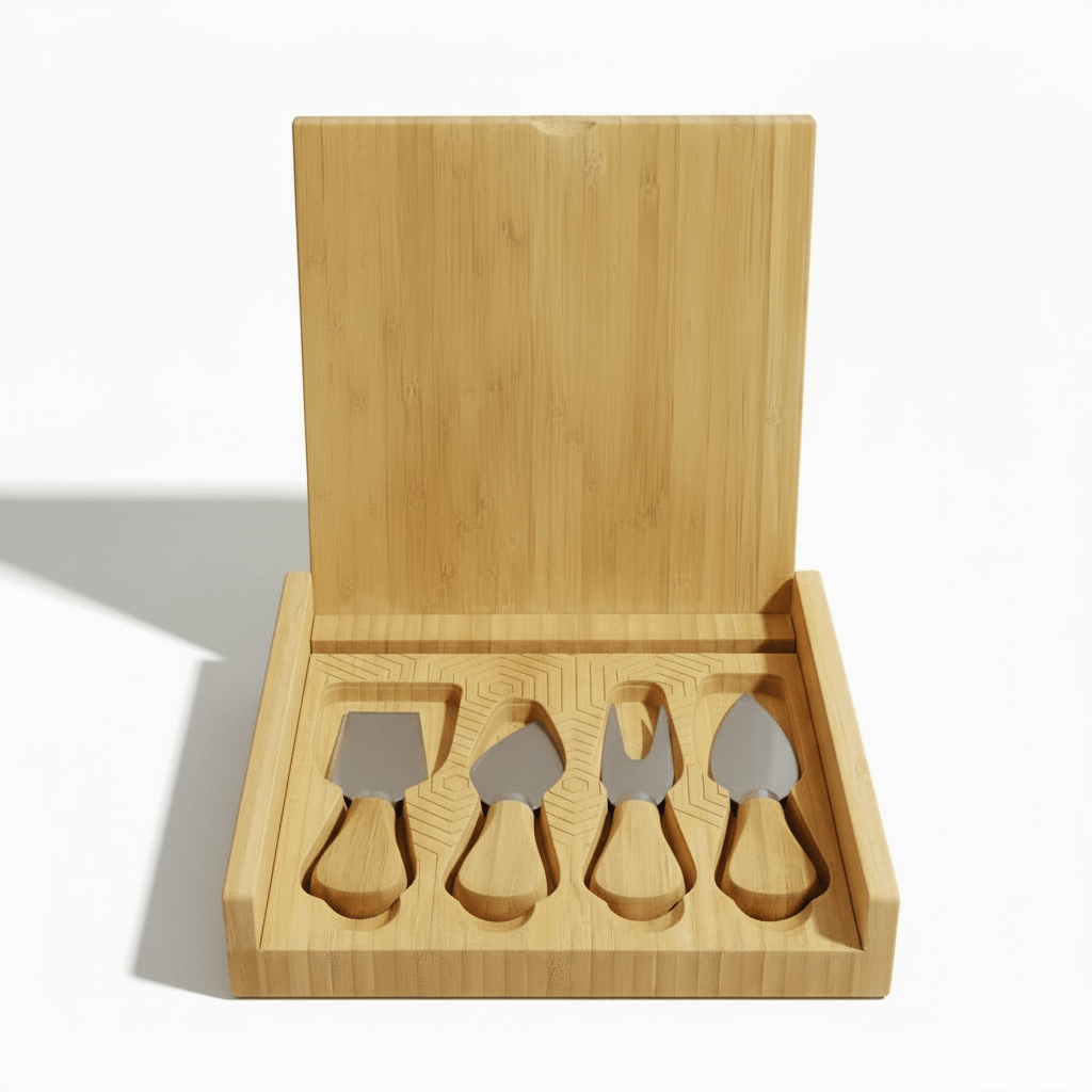 personalized bamboo cheese board set with Personalized Engraving