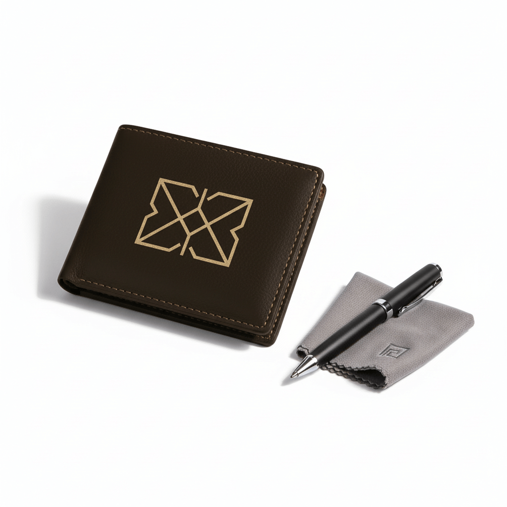 Personalized leather bifold wallet with Personalized Engraving