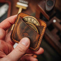 Pirate Goods Peso Pocket Duo Coin Holder – Leather Challenge Coin Case for Two Coins | Wallet | Wiccan Center