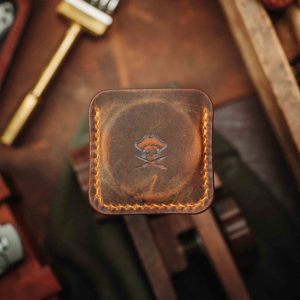 Pirate Goods Peso Pocket v3 Coin Holder – Leather Challenge Coin Case for EDC | Wallet | Wiccan Center