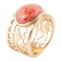 Pharoah Orange Sponge Coral and Golden Bronze Ring | Rings | Wiccan Center