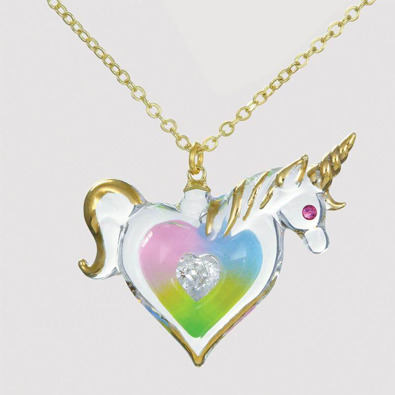 Glass Precious Heart Unicorn Necklace | Necklaces | Wiccan Center
