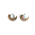 Crescent Opal Stud Earrings