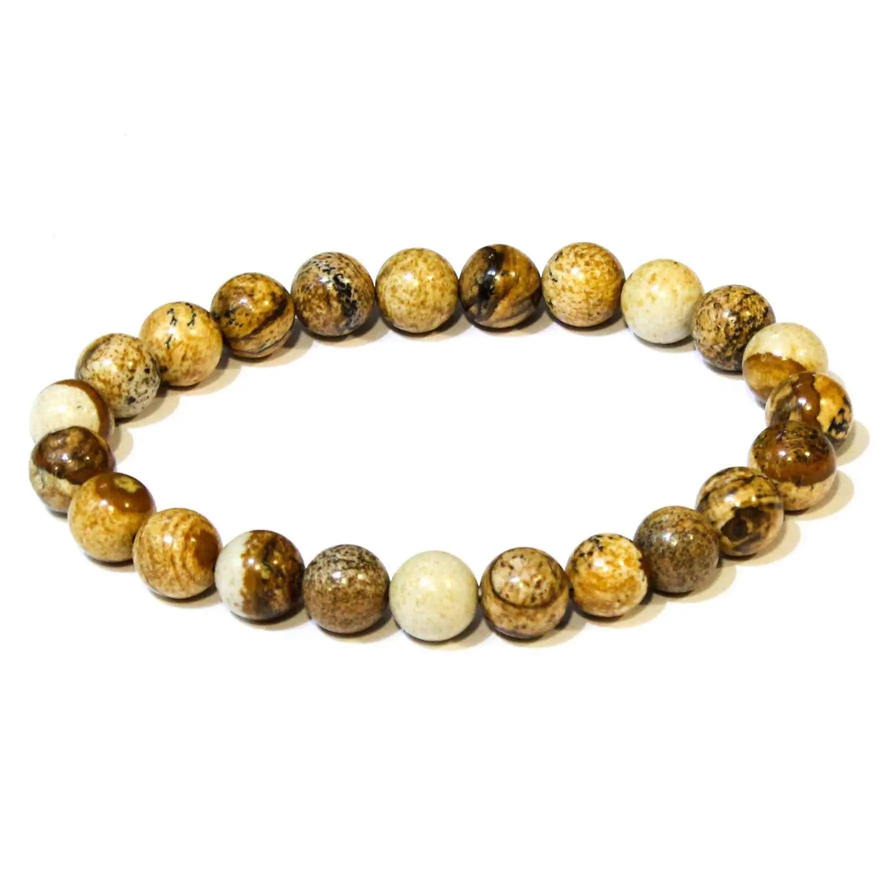 Picture Jasper Round Bead Bracelet - Creative Grounding | Bracelets | Wiccan Center