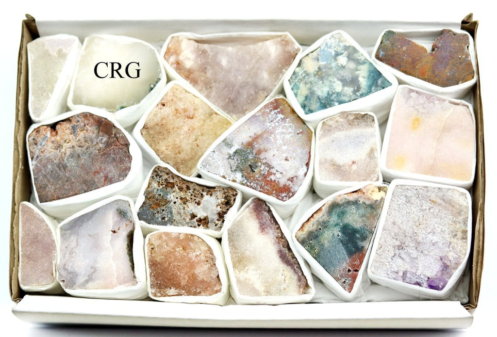 Pink Amethyst Rough Multicolor Small Flat (1 box)