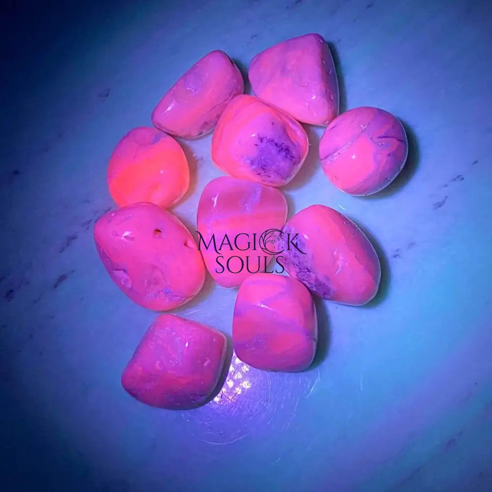 Pink Mangano Calcite UV Reactive — Gentle Heart Crystal for Anxiety & Emotional Healing | Healing Crystals | Wiccan Center