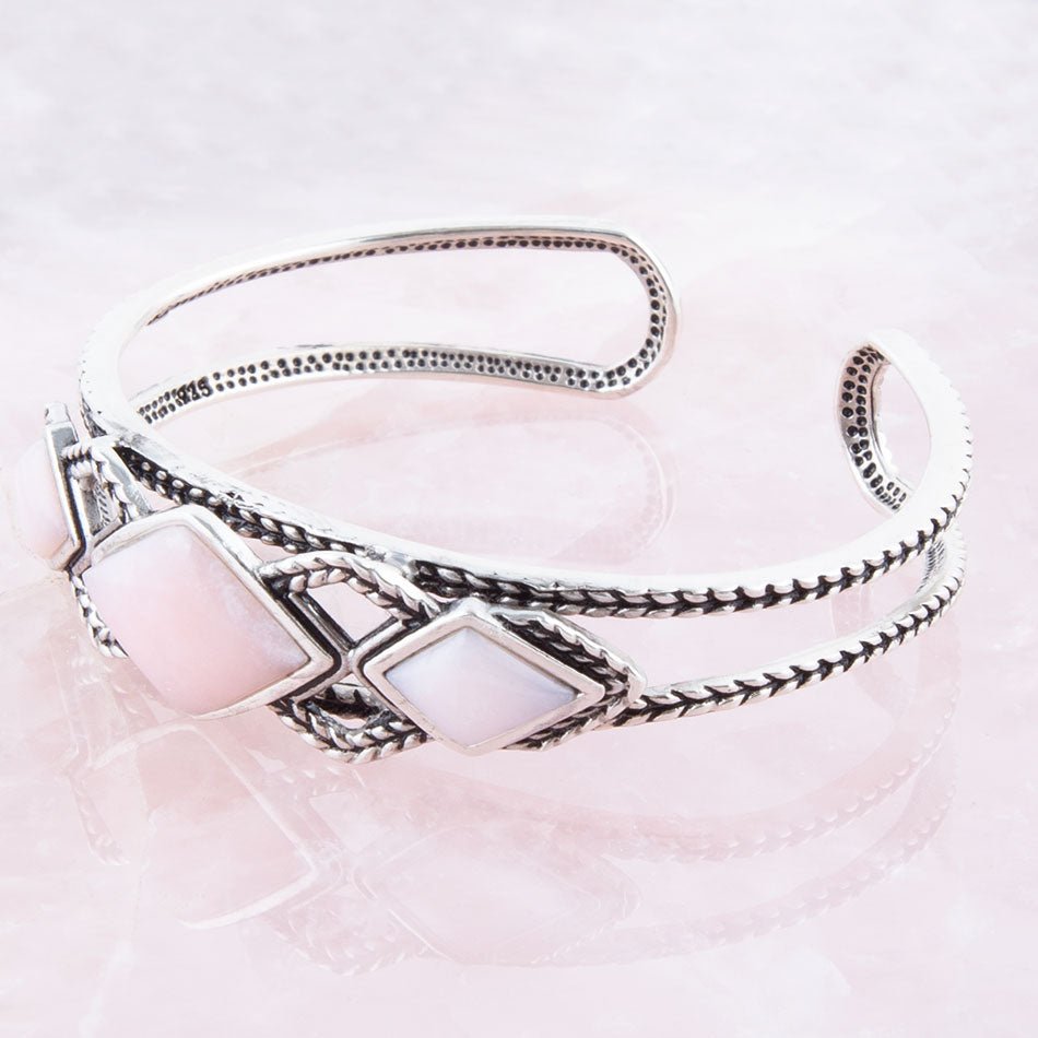 Pink Opal and Sterling Silver Cuff Bracelet | Bracelets | Wiccan Center