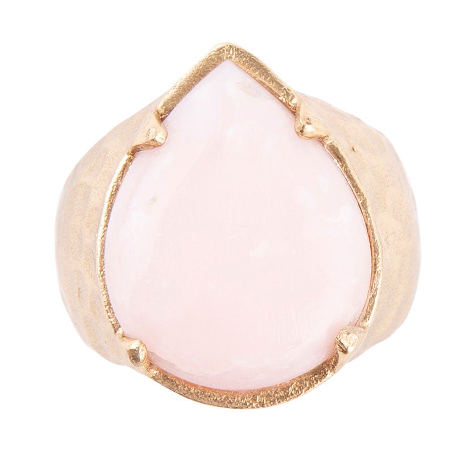 Pink Opal Golden Teardrop Ring | Rings | Wiccan Center