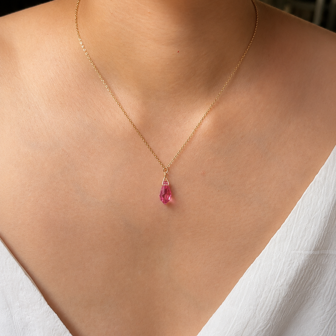Swarovski Crystal Droplet Necklace with Swarovski Clasp