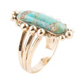 Plateau Blue Turquoise and Golden Ring | Rings | Wiccan Center