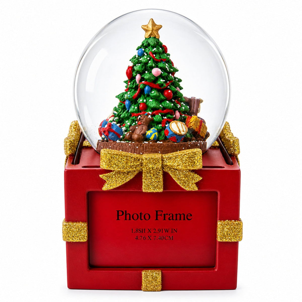 Four-Sided Picture Frame Christmas Tree Musical Water Snow Globe | Snow Globes > Santa | Wiccan Center