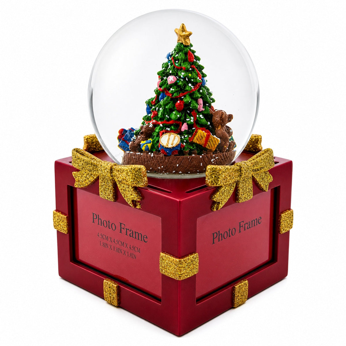 Four-Sided Picture Frame Christmas Tree Musical Water Snow Globe | Snow Globes > Santa | Wiccan Center