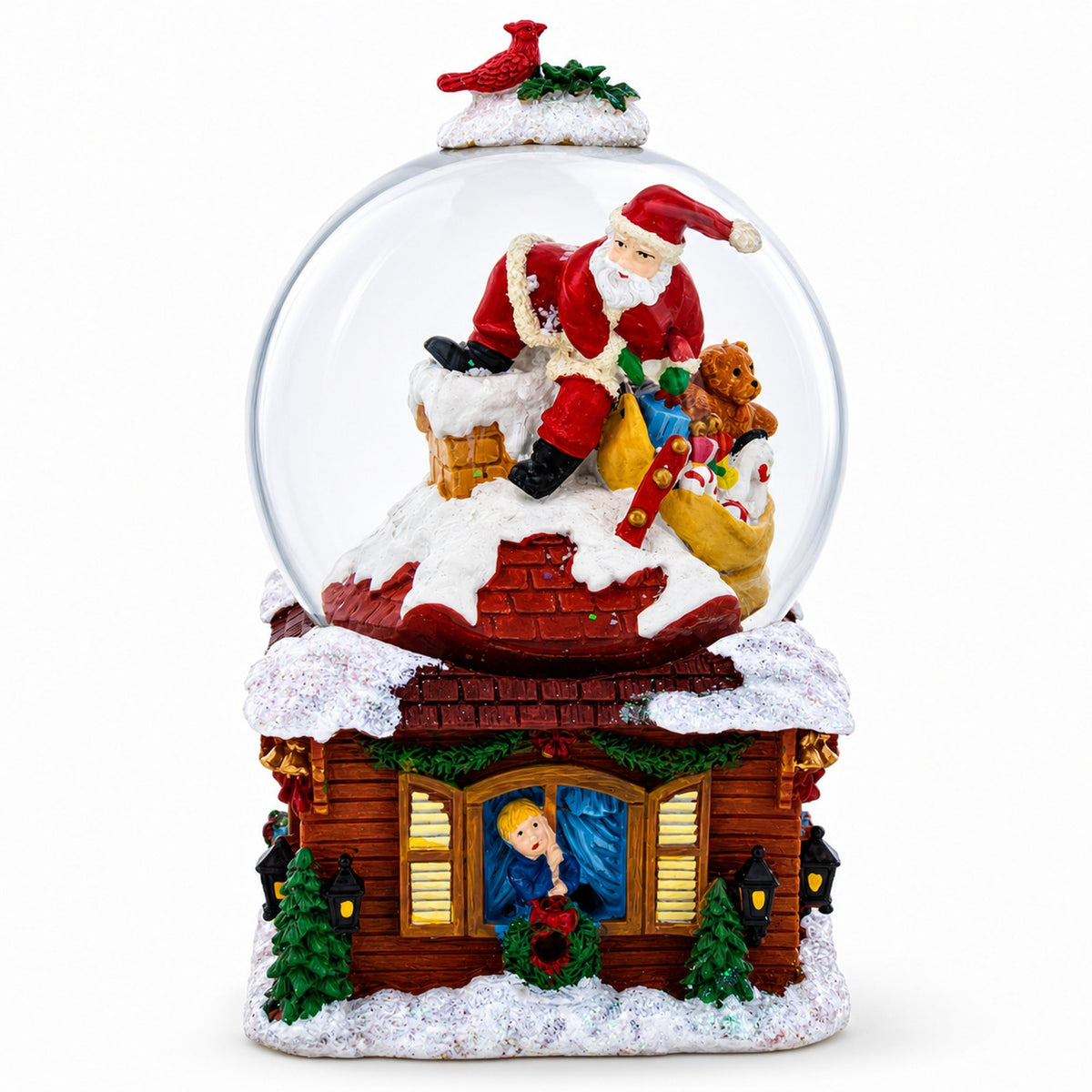 Santa with Christmas Gifts Chimney Journey Musical Water Snow Globe | Snow Globes > Santa | Wiccan Center