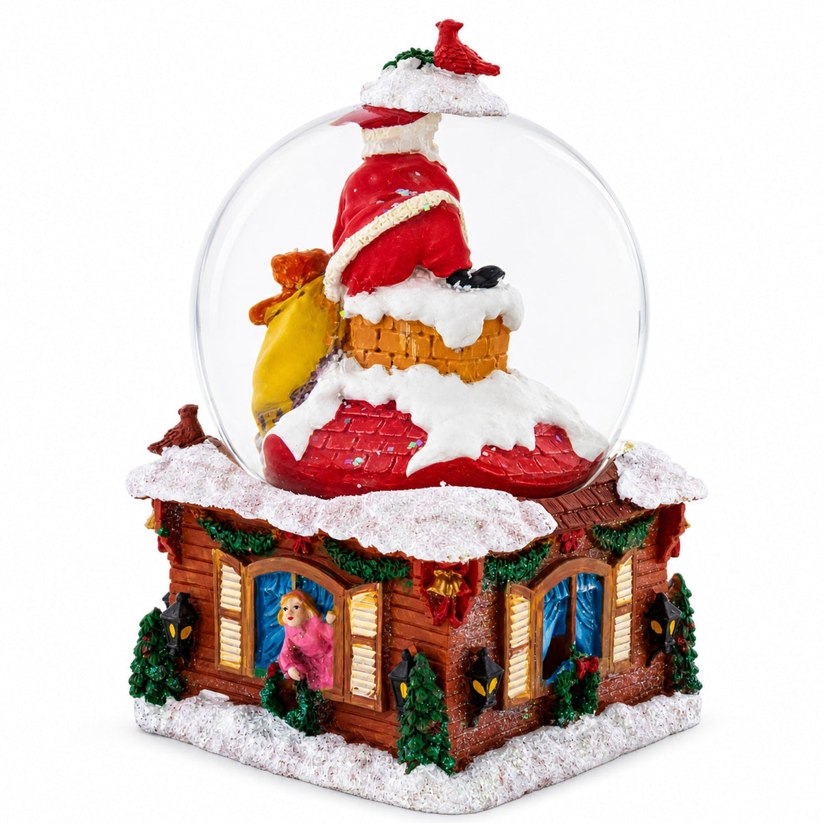Santa with Christmas Gifts Chimney Journey Musical Water Snow Globe | Snow Globes > Santa | Wiccan Center
