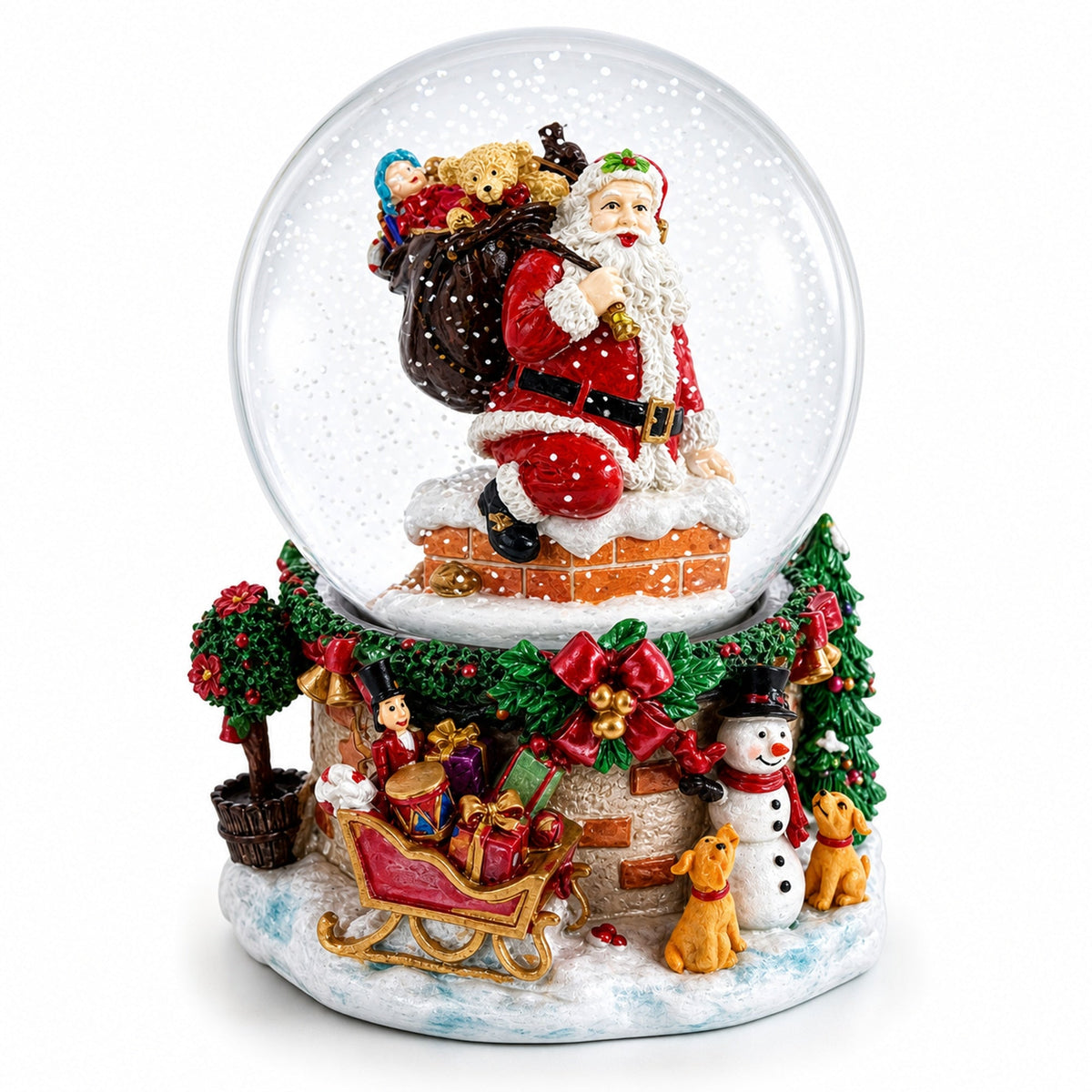 Santa's Chimney Adventure Musical Water Snow Globe | Snow Globes > Santa | Wiccan Center