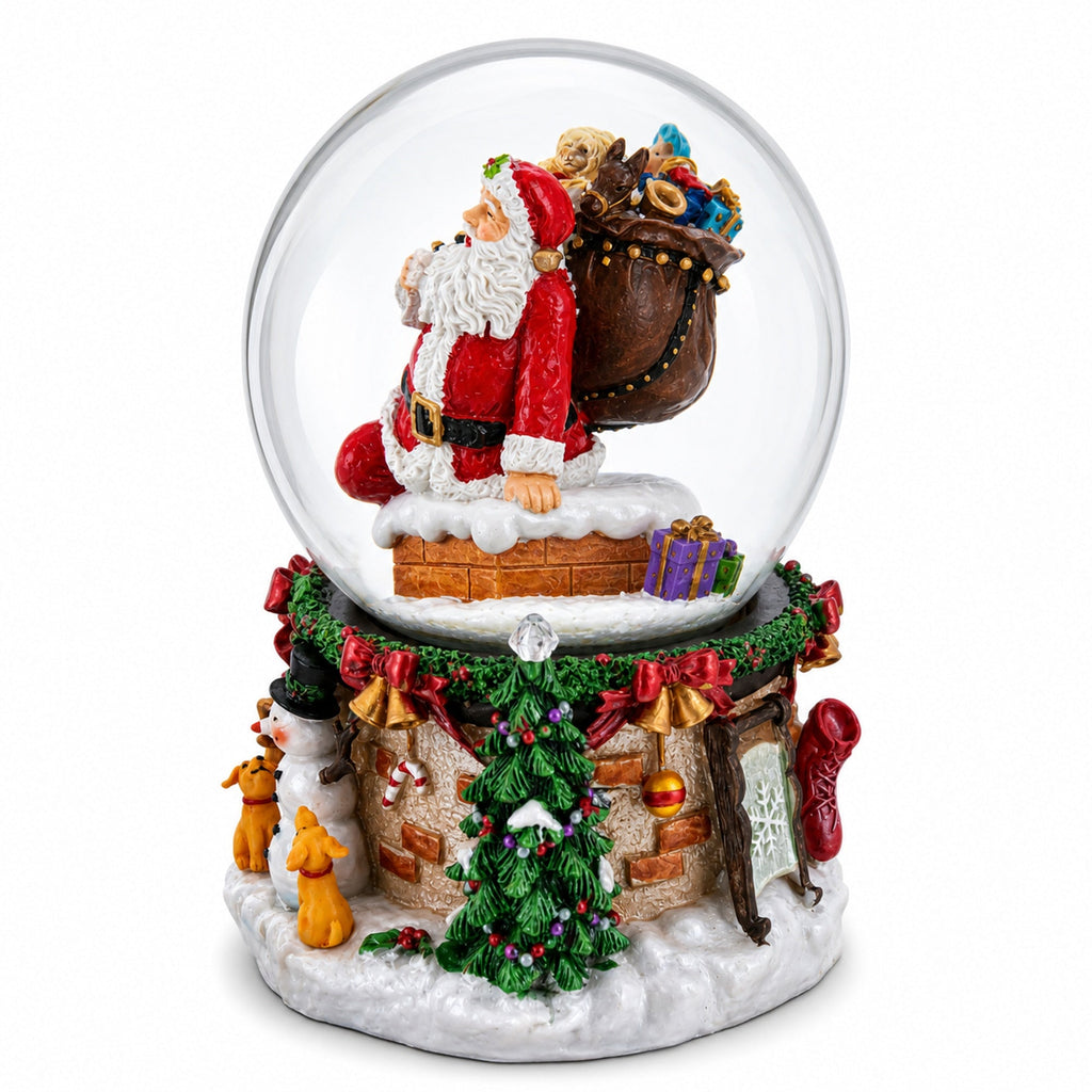 Santa's Chimney Adventure Musical Water Snow Globe | Snow Globes > Santa | Wiccan Center