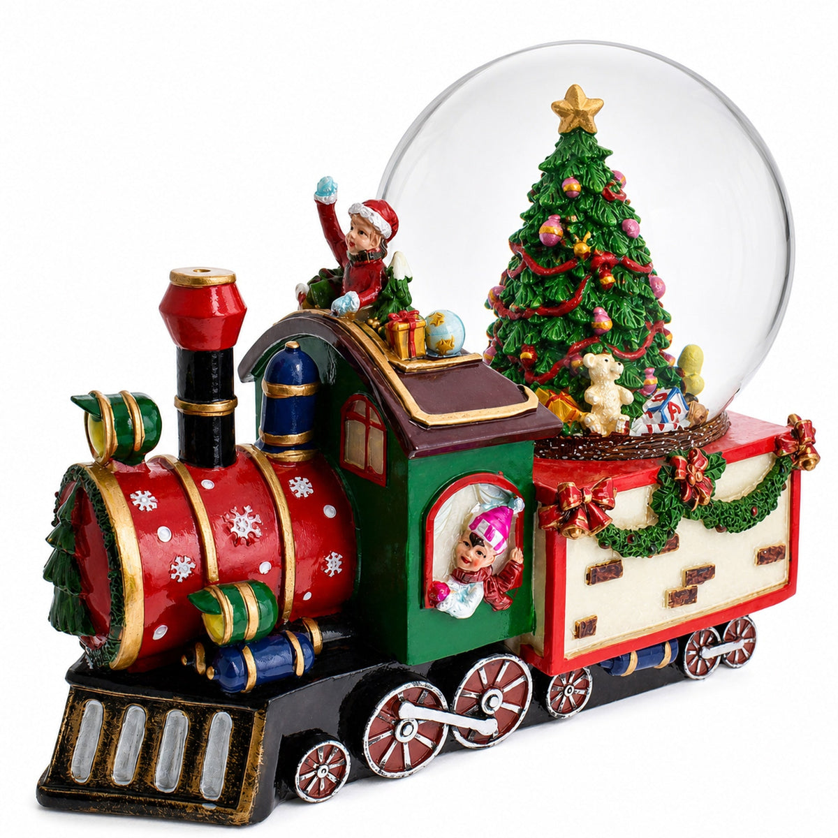Children Riding Train Musical Christmas Water Snow Globe | Snow Globes > Trains > Musical Figurines | Wiccan Center