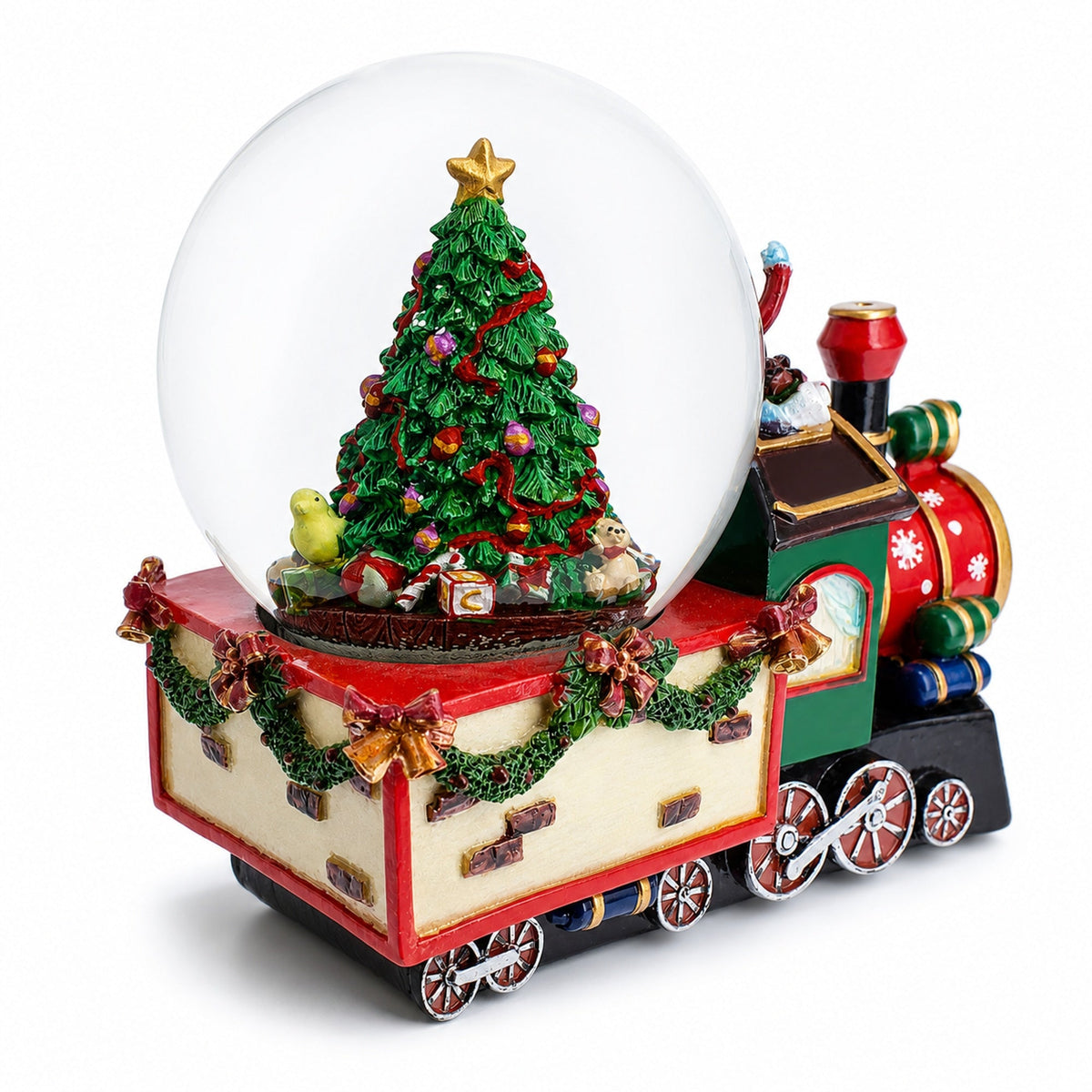Children Riding Train Musical Christmas Water Snow Globe | Snow Globes > Trains > Musical Figurines | Wiccan Center
