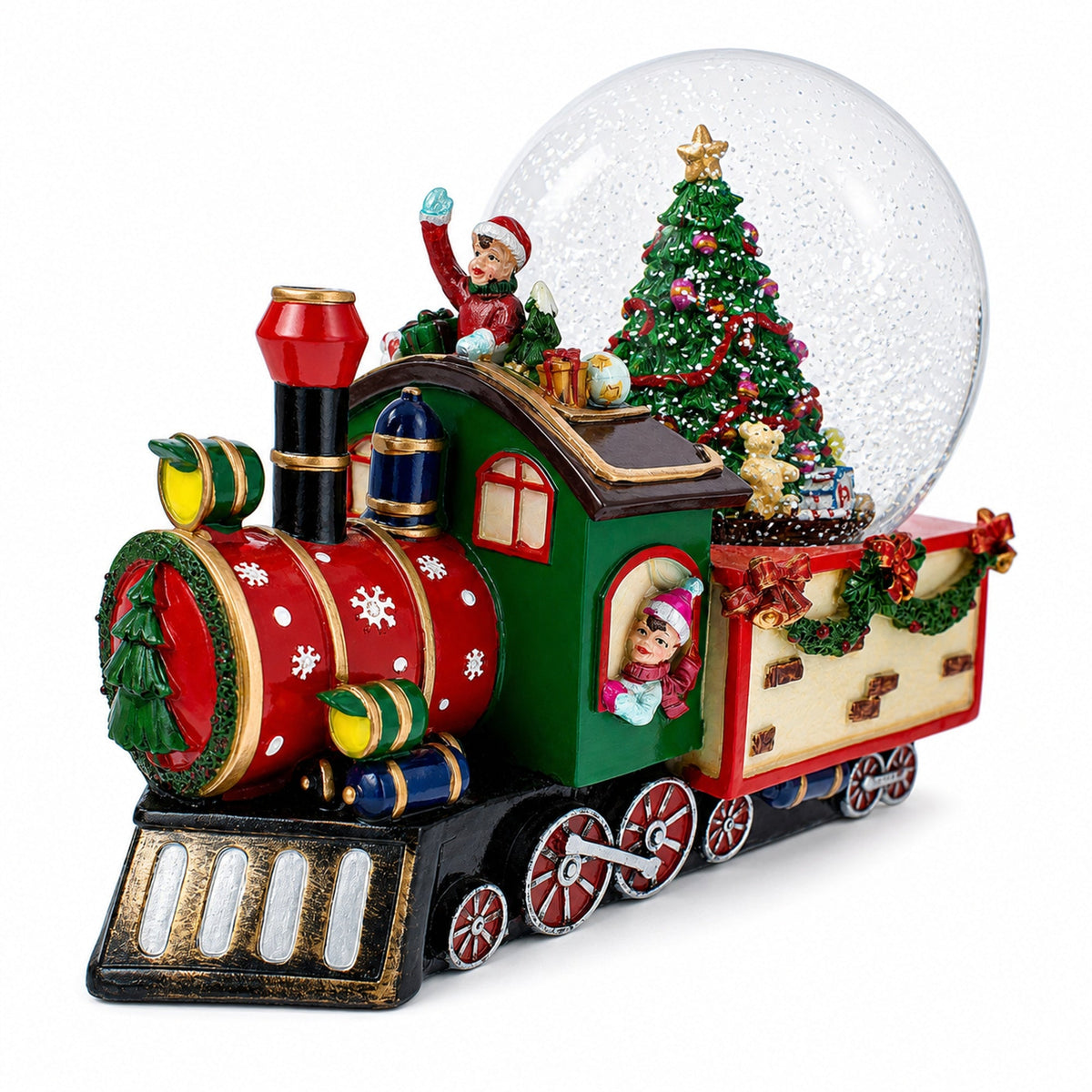 Children Riding Train Musical Christmas Water Snow Globe | Snow Globes > Trains > Musical Figurines | Wiccan Center