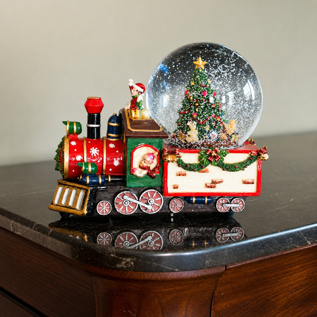 Children Riding Train Musical Christmas Water Snow Globe | Snow Globes > Trains > Musical Figurines | Wiccan Center
