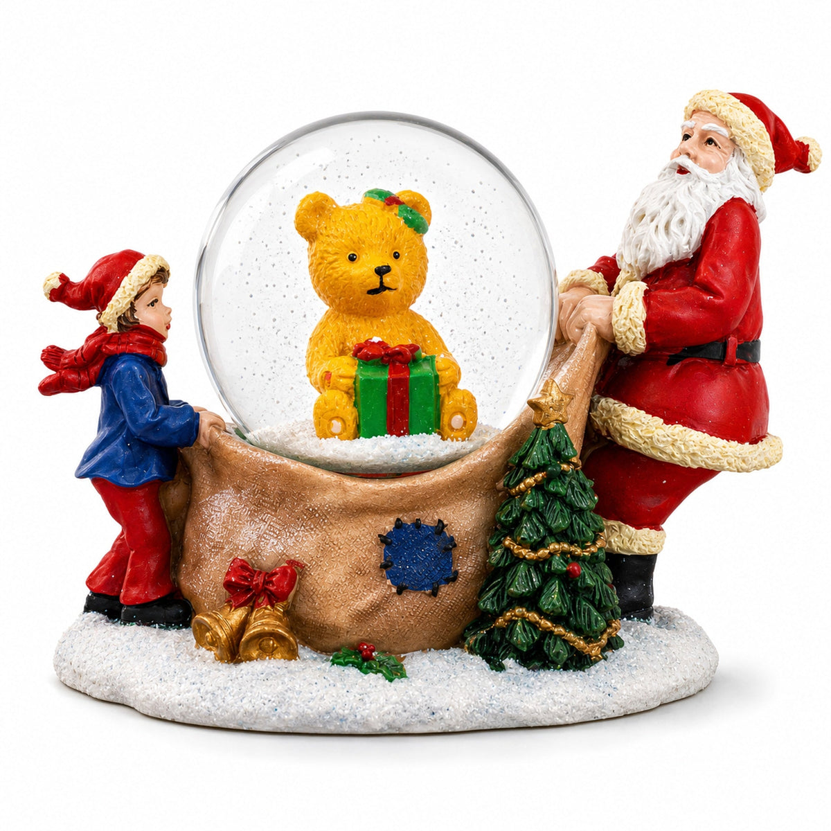 Santa's Teddy Surprise Mini Water Snow Globe | Snow Globes > Santa | Wiccan Center
