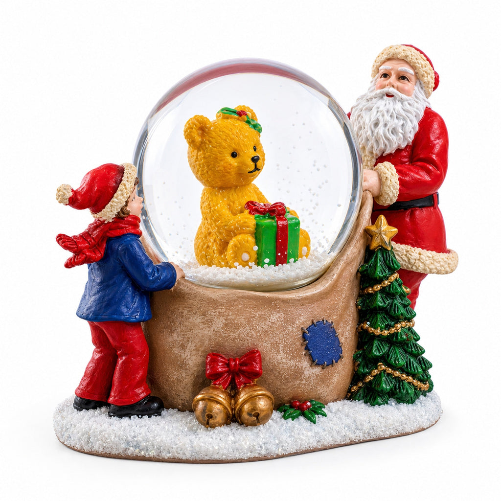 Santa's Teddy Surprise Mini Water Snow Globe | Snow Globes > Santa | Wiccan Center