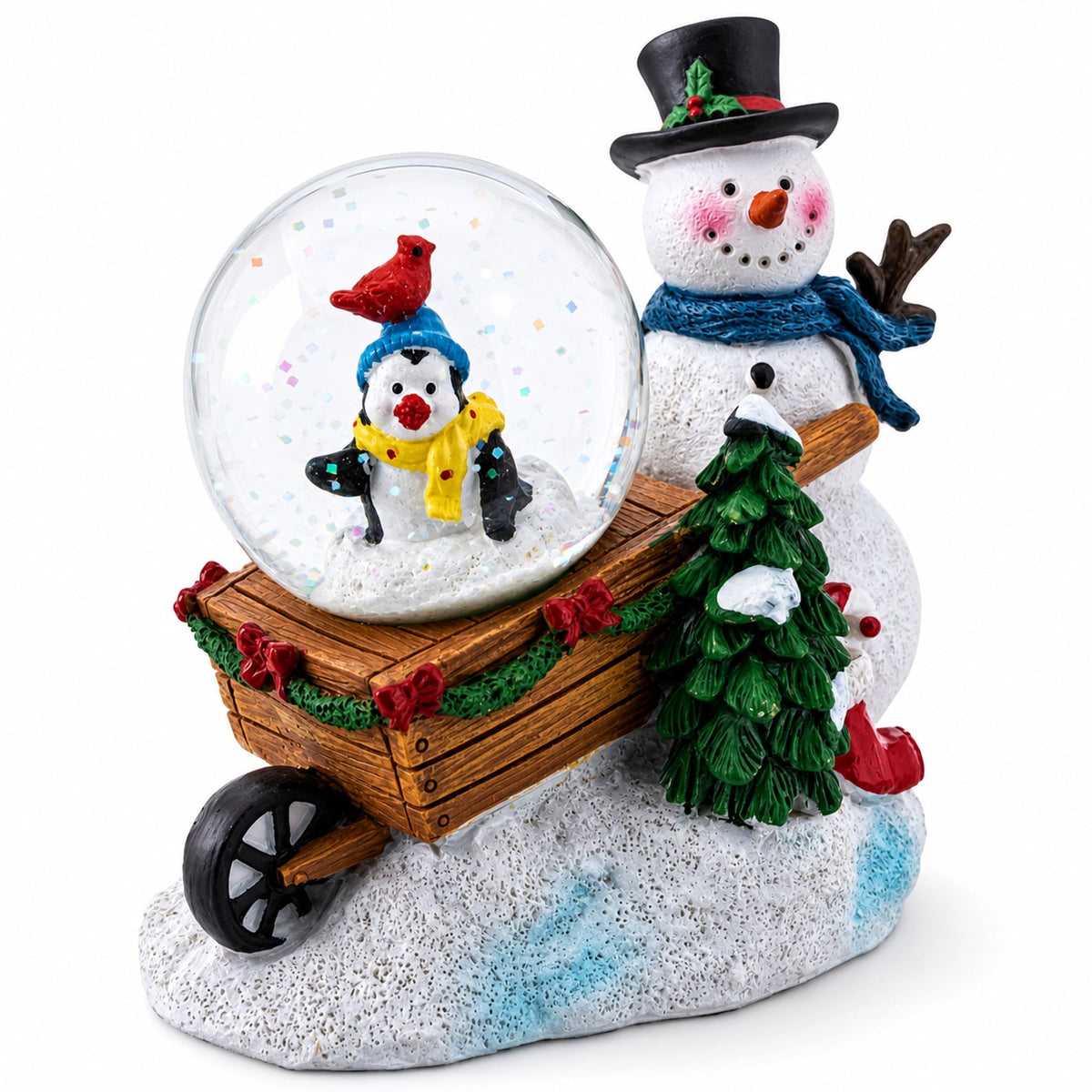 Snowman, Penguin and Cardinal Mini Water Snow Globe | Snow Globes > Snowmen | Wiccan Center