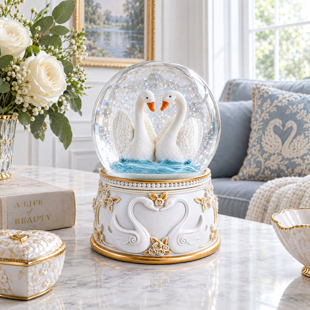 Romantic Swan Spinning Musical Water Snow Globe | Snow Globes > Animals | Wiccan Center