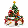 Tree Decorating Duo Spinning Musical Christmas Figurine | Musical Figurines > Santa | Wiccan Center