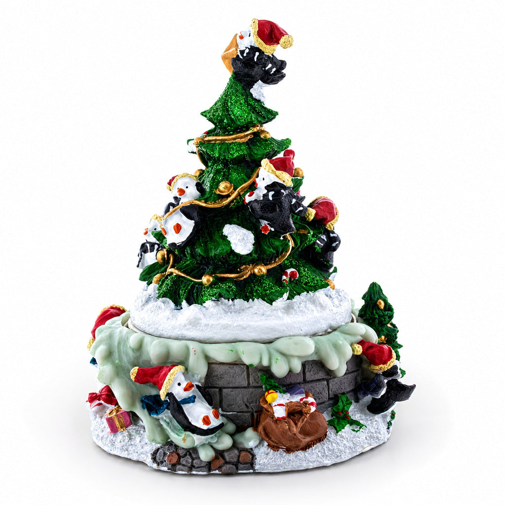 Animated Musical Penguin Christmas Tree Figurine - Rotating Music Box | Musical Figurines > Animals | Wiccan Center