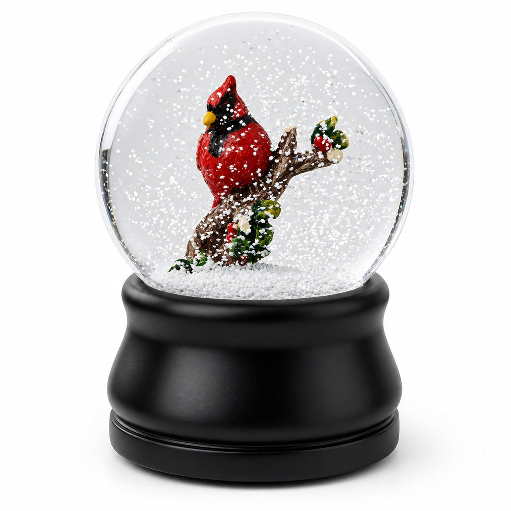 Red Cardinal on a Branch Musical Water Snow Globe | Snow Globes > Animals | Wiccan Center