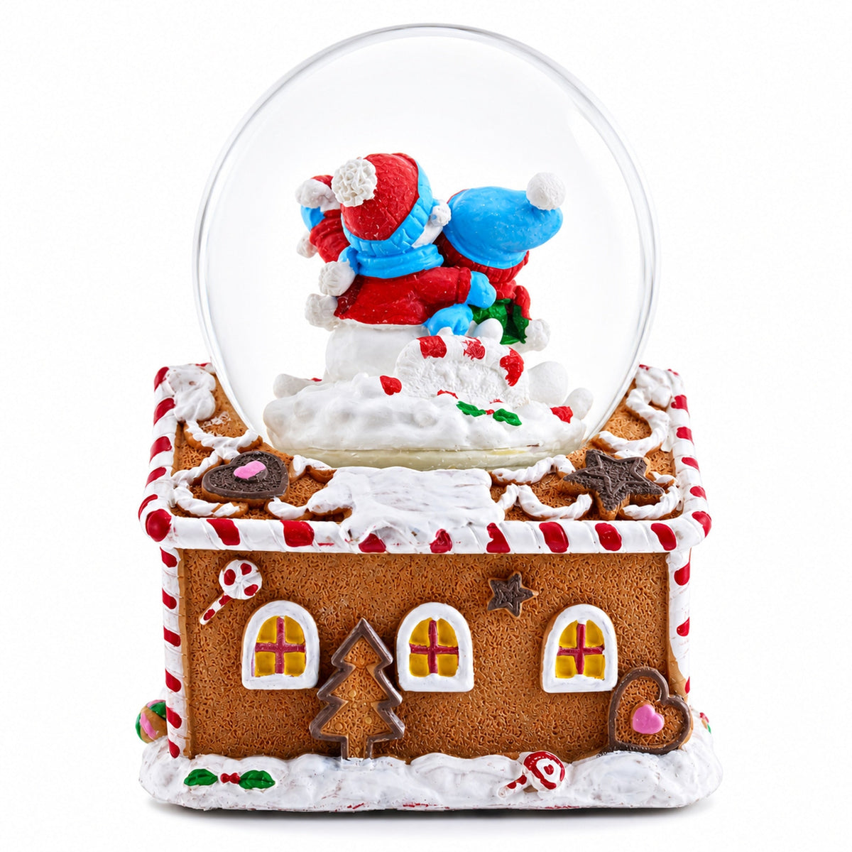 Gingerbread Cottage Snowmen Romance Musical Water Snow Globe | Snow Globes > Gingerbread | Wiccan Center