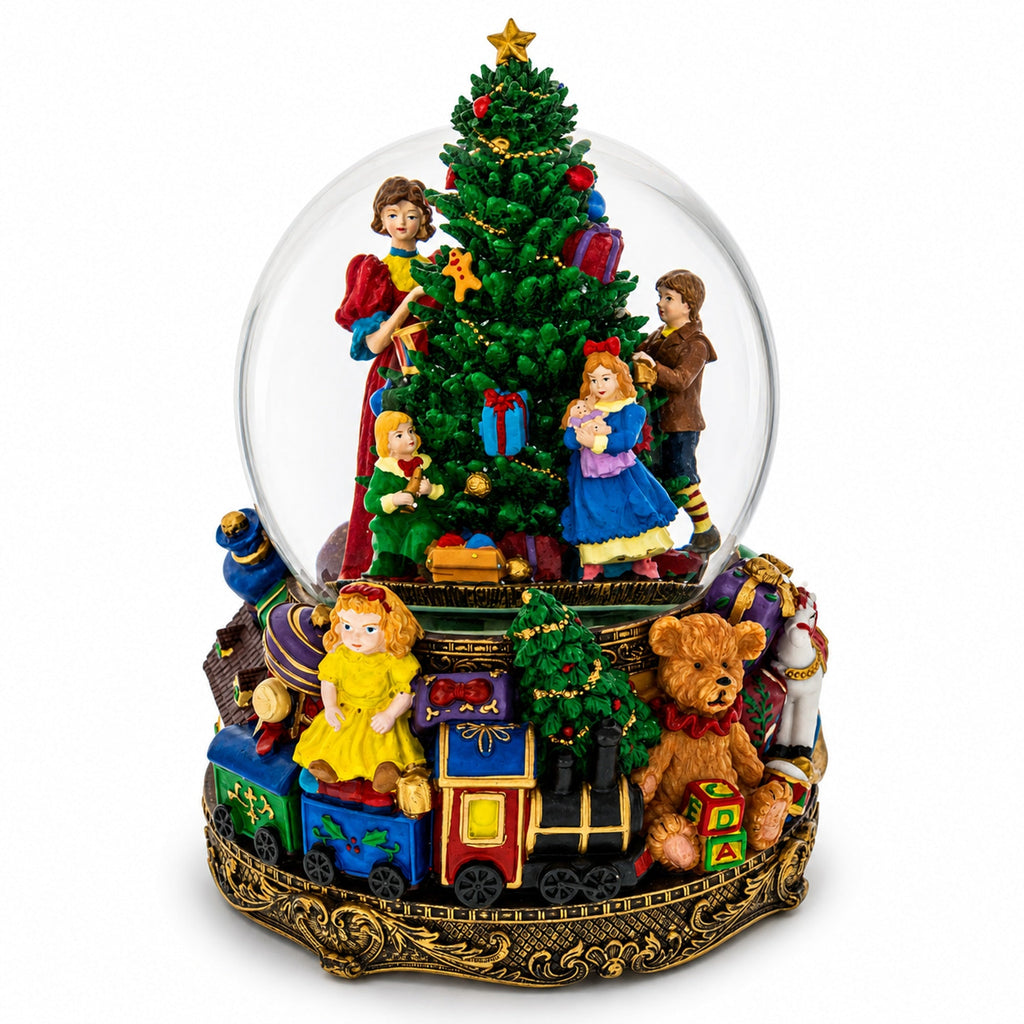Children Decorating Tree LED Musical Water Snow Globe | Snow Globes > Santa | Wiccan Center